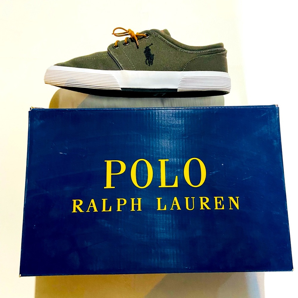 BRAND NEW NEVER WORN MENS POLO RALPH LAUREN FAXON LOW SHOES 7.5 D